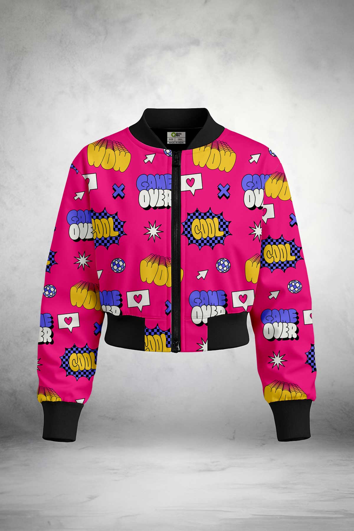 Hot Pink Gamer Crop Jacket Print it up