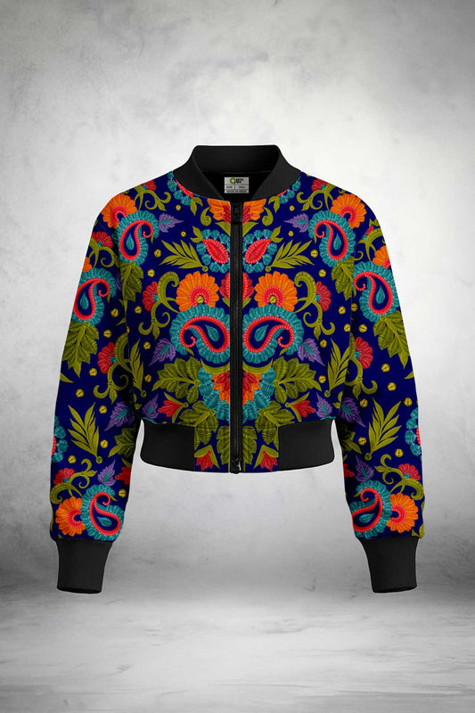 Vibrant Paisley Crop Jacket Print it up