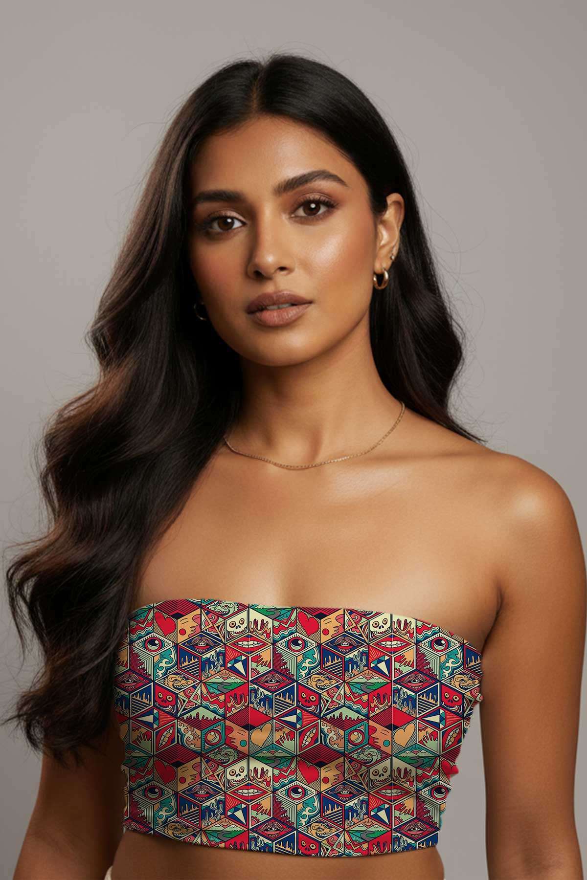 Cubist Carnival Tube Top Print it up