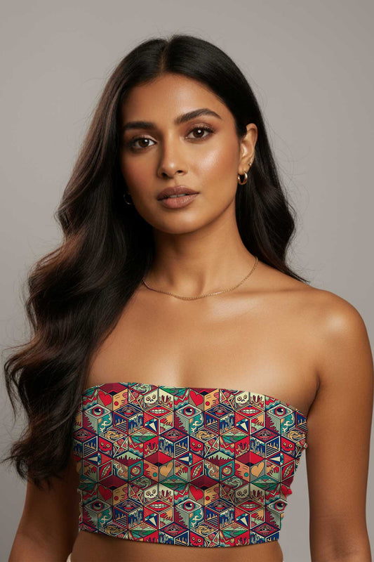 Cubist Carnival Tube Top Print it up