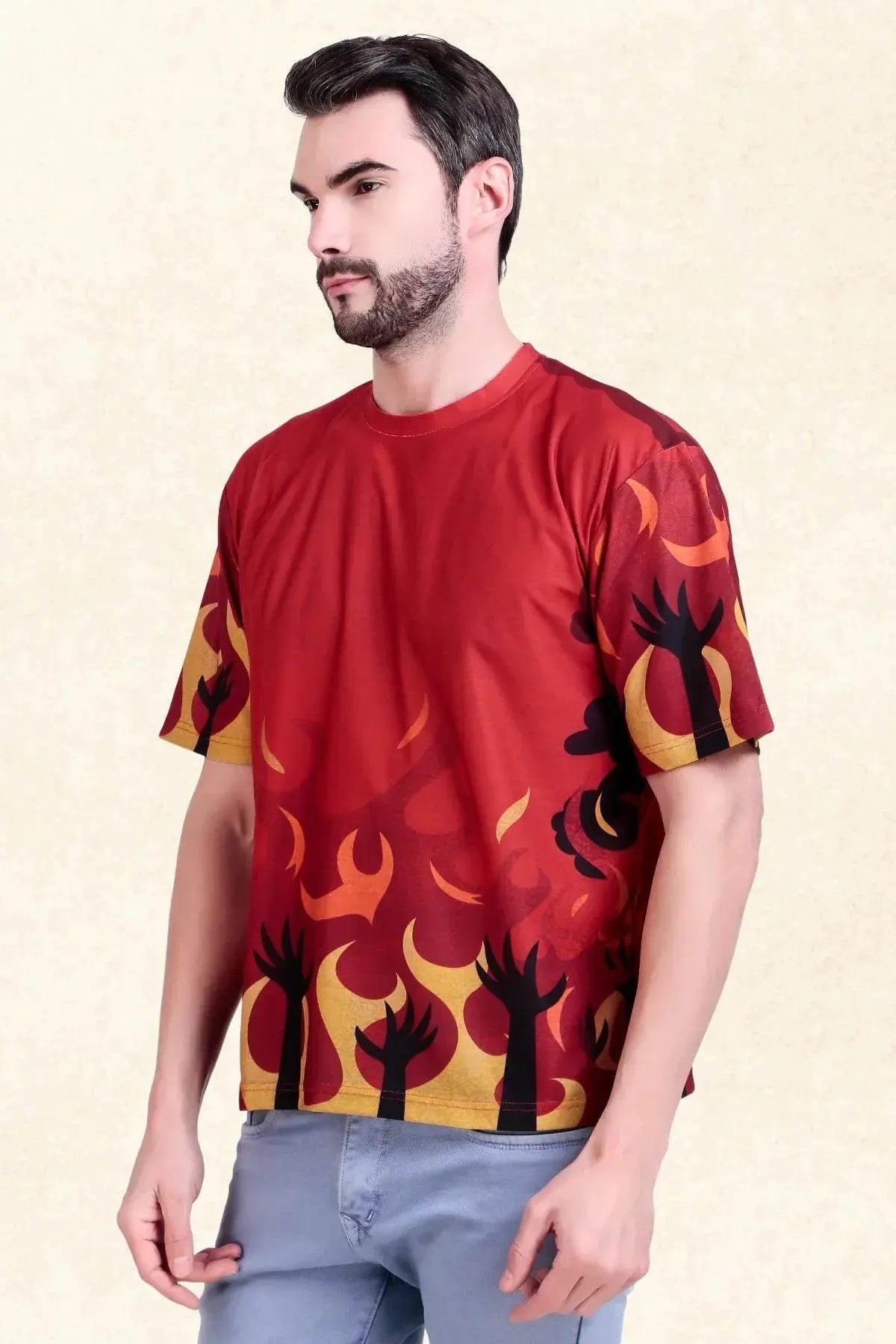 Fiery Blaze Oversized Tee - Print it up