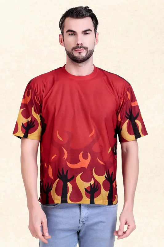 Fiery Blaze Oversized Tee - Print it up
