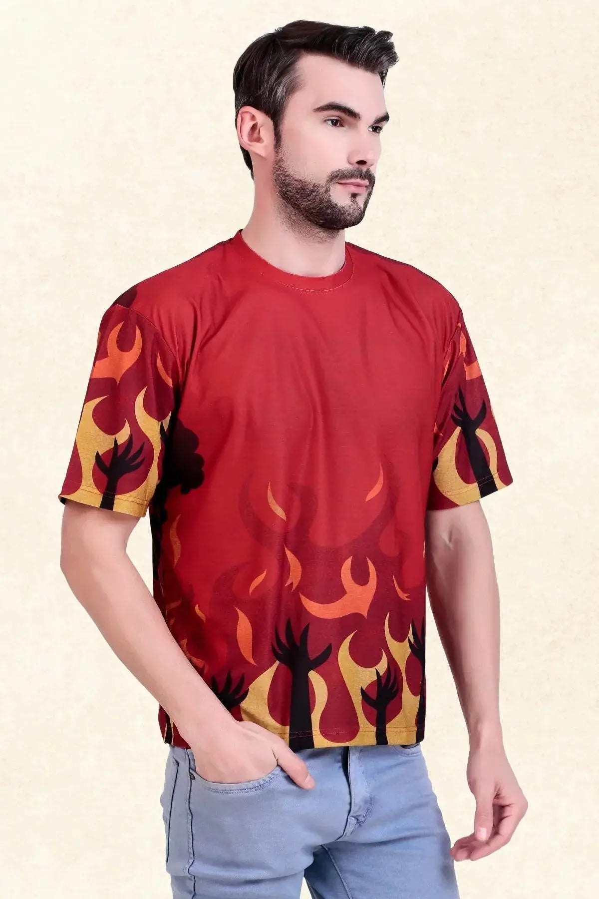 Fiery Blaze Oversized Tee - Print it up