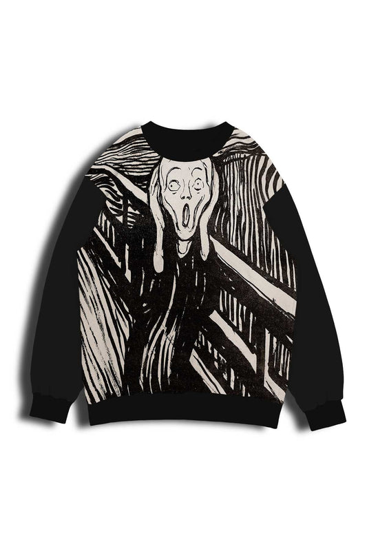Black and White Scream Sweatshirt outfitque