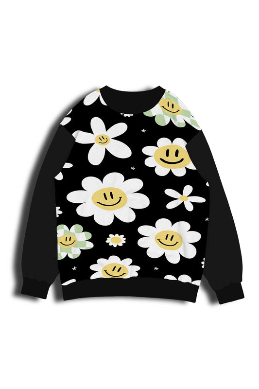 Smiley Daisy Sweatshirt outfitque