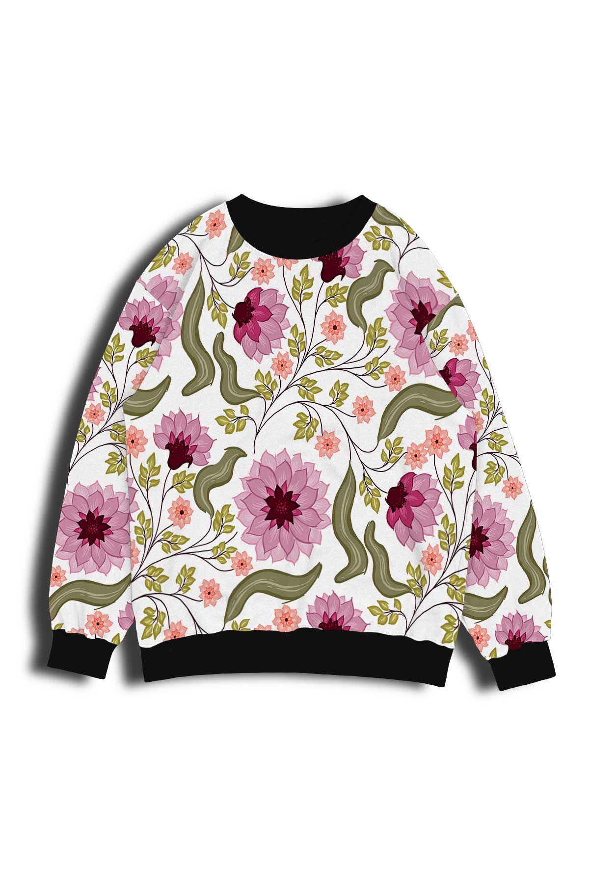 Floral-Patterned Sweatshirt outfitque