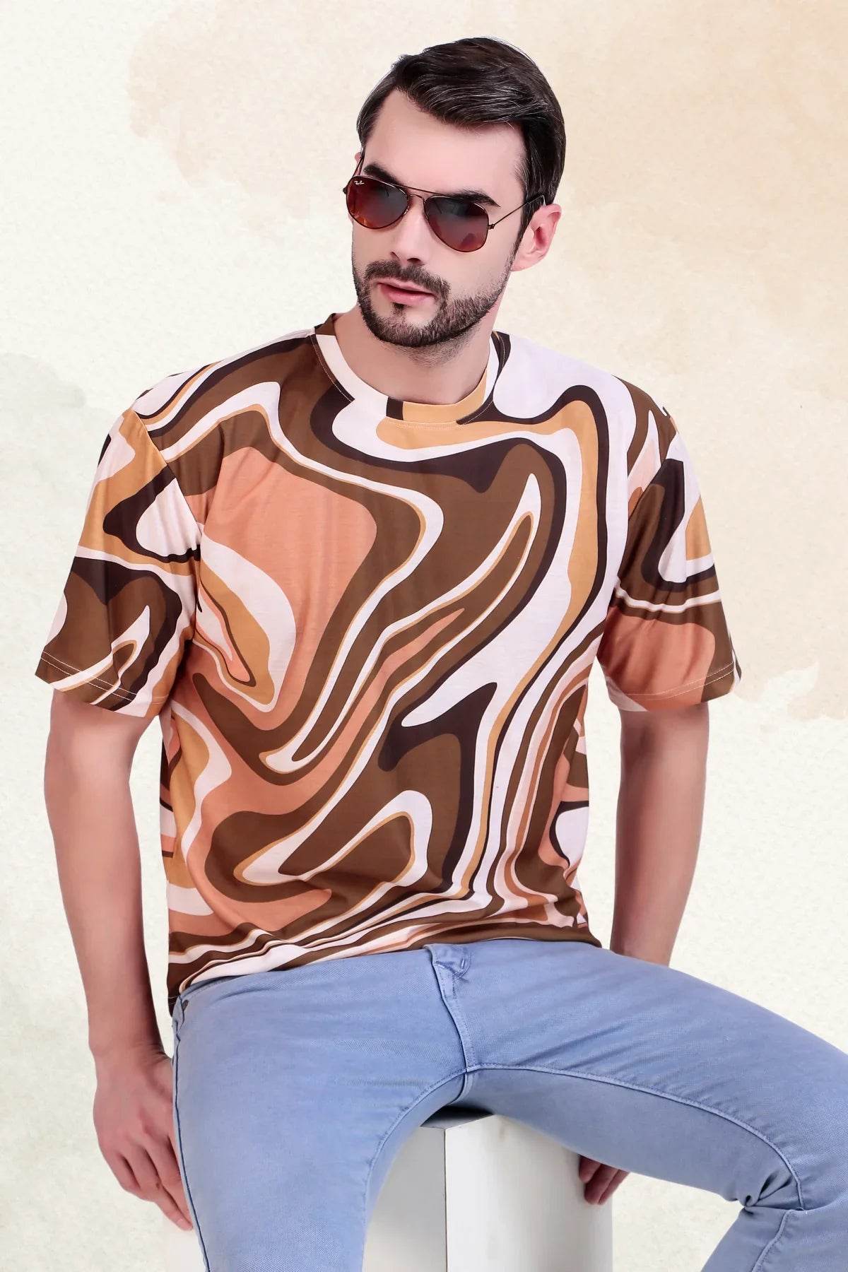 Groovy Waves Oversized Tee - Print it upprinted oversized