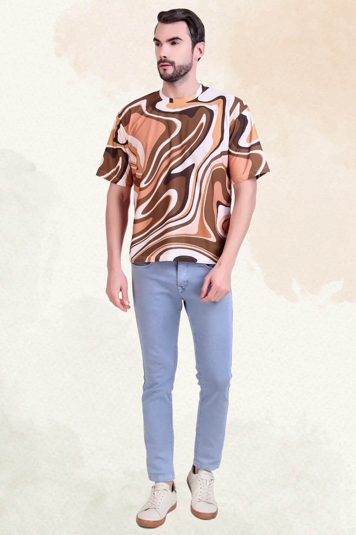 Groovy Waves Oversized Tee - Print it upprinted oversized