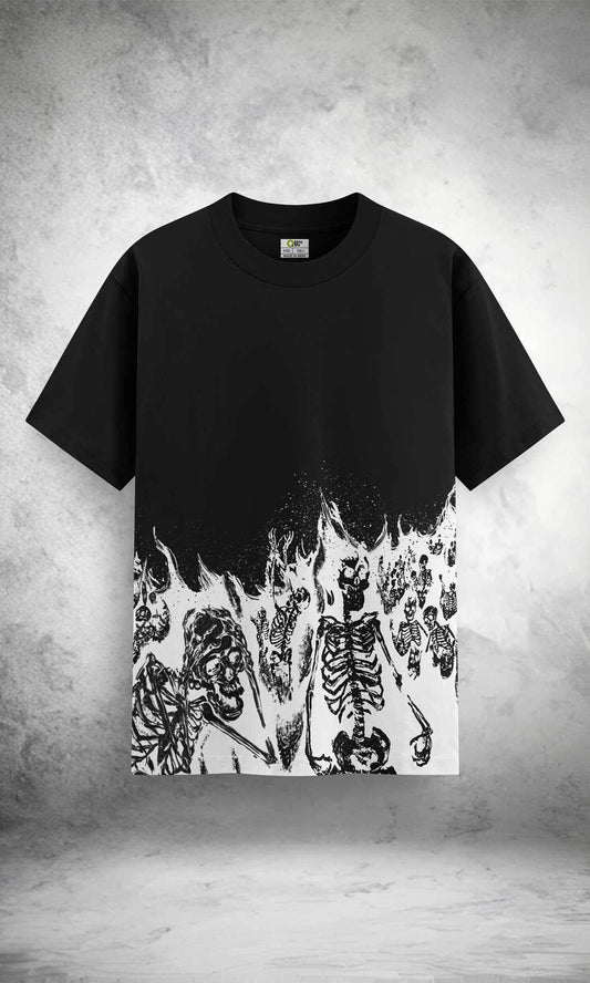 Inferno Bones Half - Dye Tee - Print it upOversize