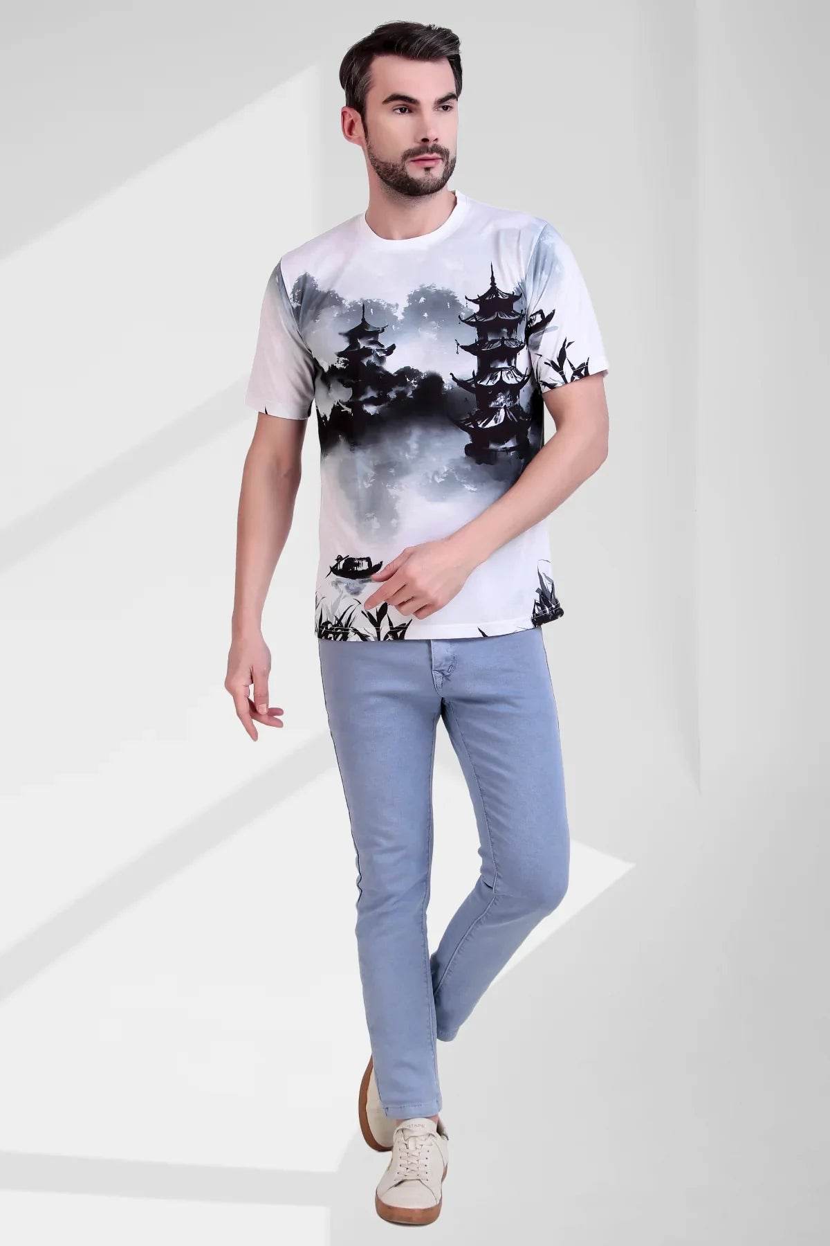 Misty Pagoda Ink - Wash Fusion Tee - Print it upregular tshirt