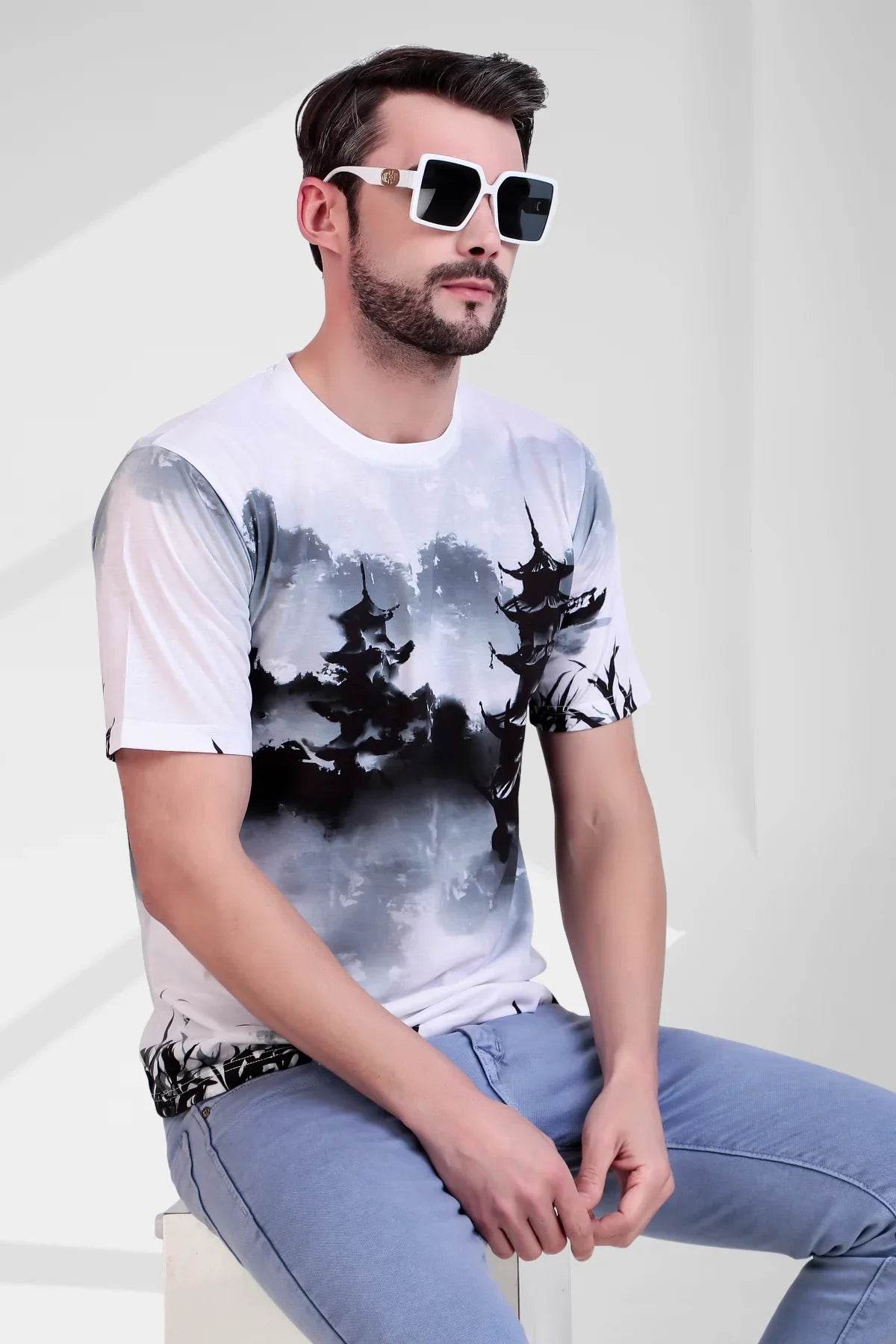 Misty Pagoda Ink - Wash Fusion Tee - Print it upregular tshirt