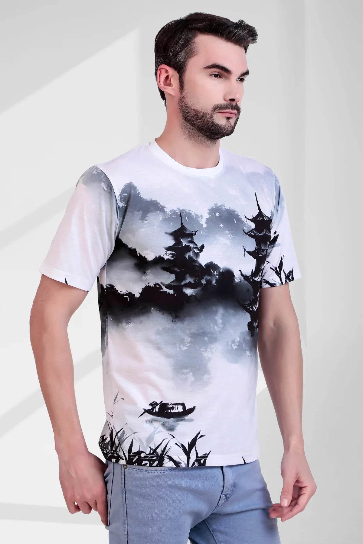 Misty Pagoda Ink - Wash Fusion Tee - Print it upregular tshirt