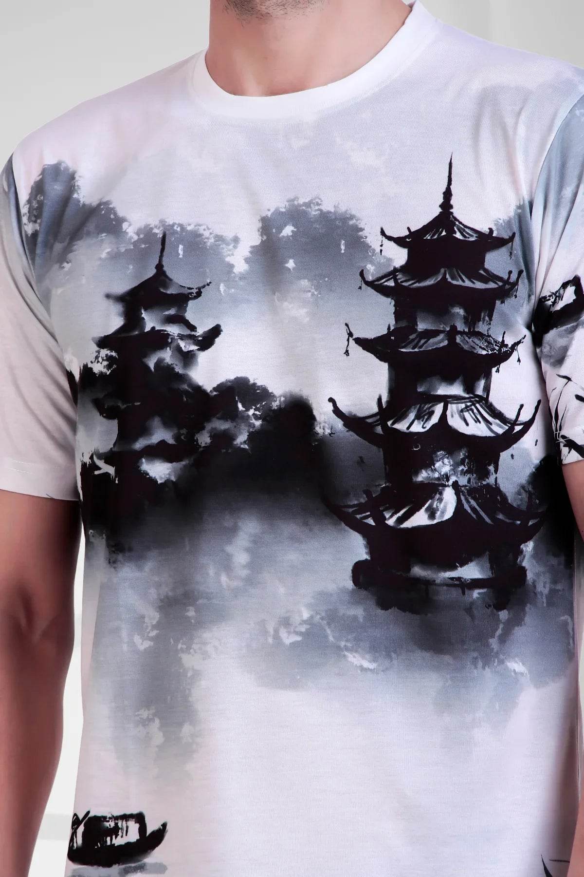 Misty Pagoda Ink - Wash Fusion Tee - Print it upregular tshirt