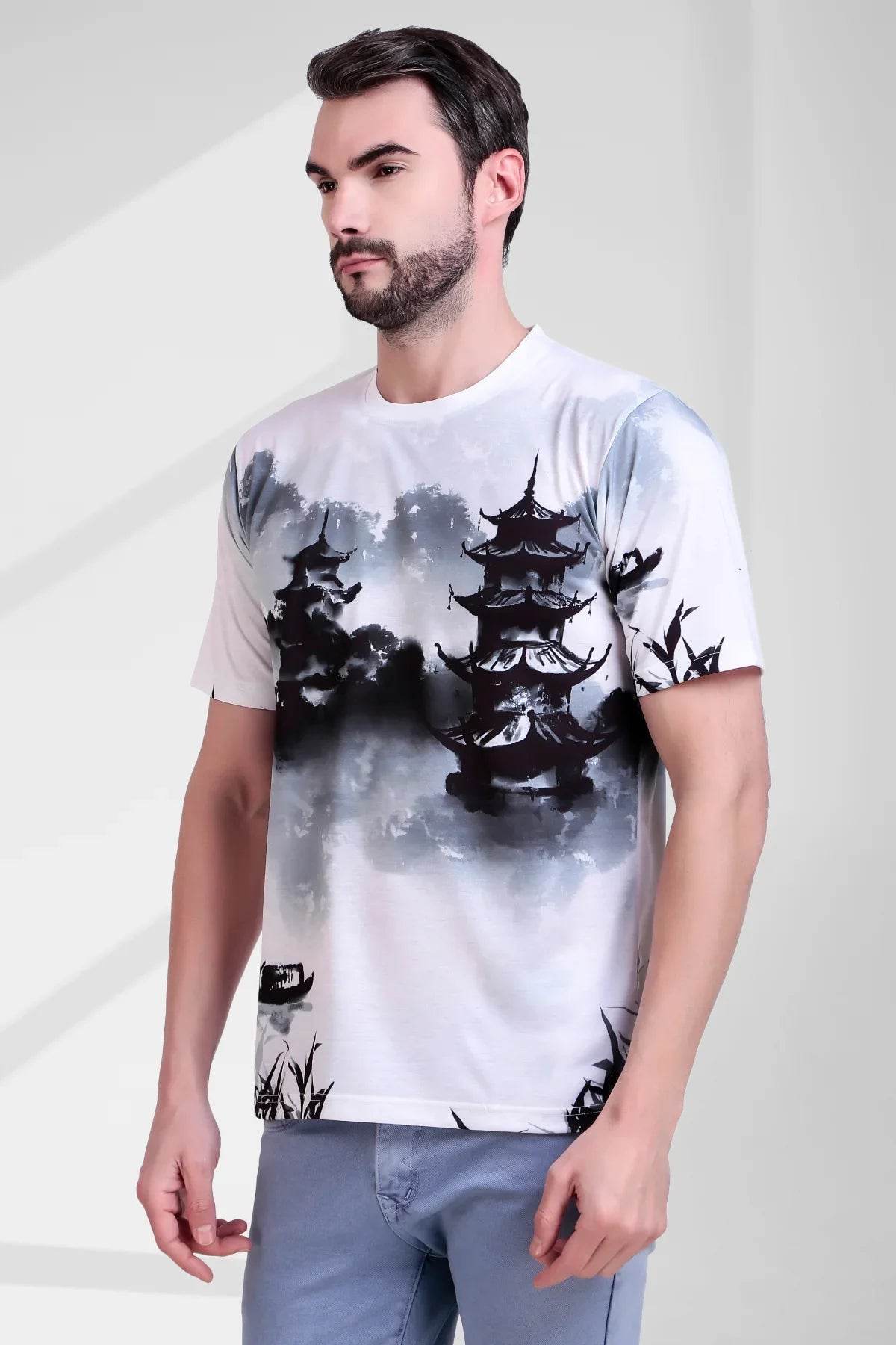 Misty Pagoda Ink - Wash Fusion Tee - Print it upregular tshirt