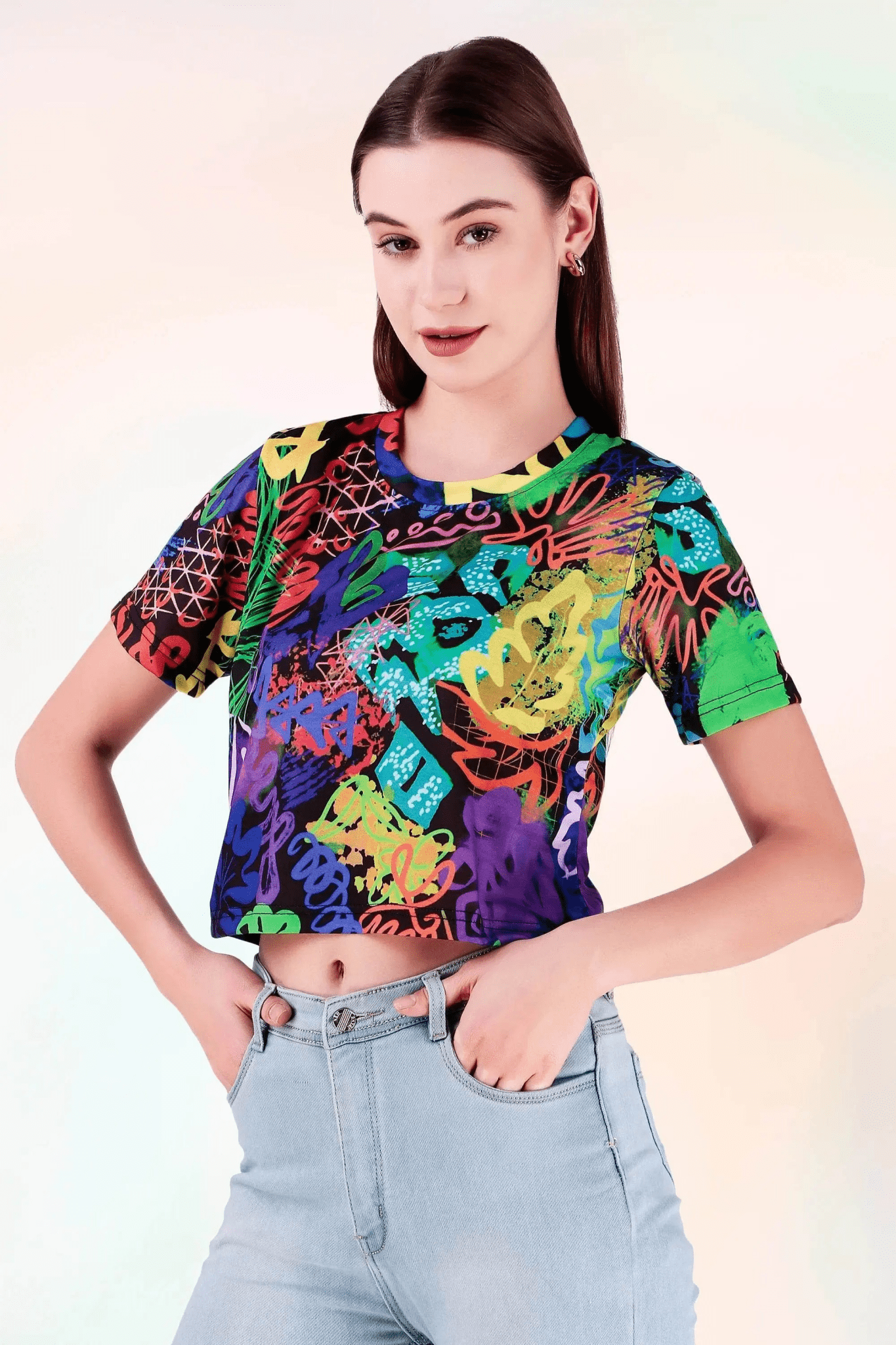 Neon Graffiti Fusion Crop Top - Print it upCROP TOP