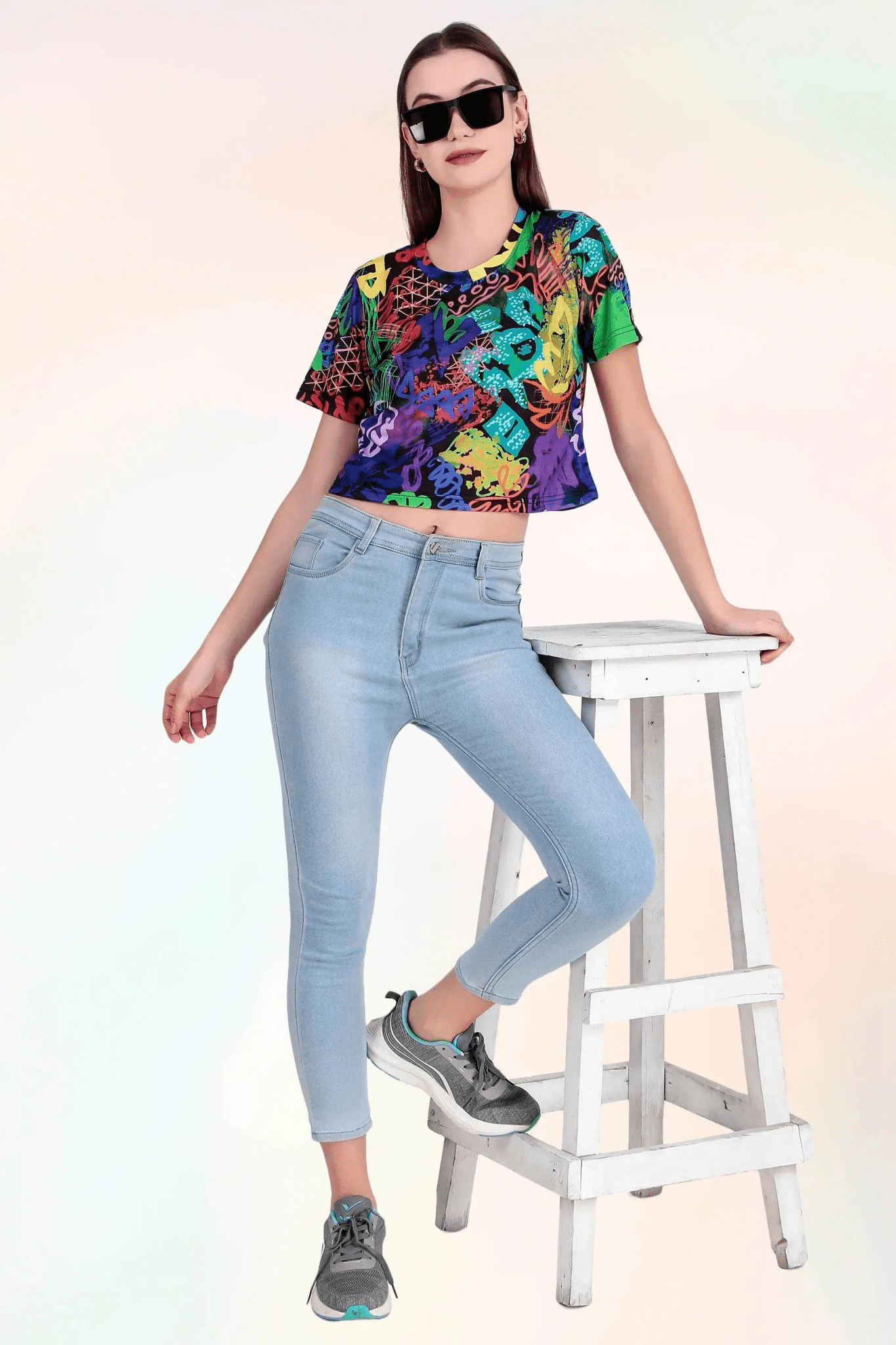 Neon Graffiti Fusion Crop Top - Print it upCROP TOP