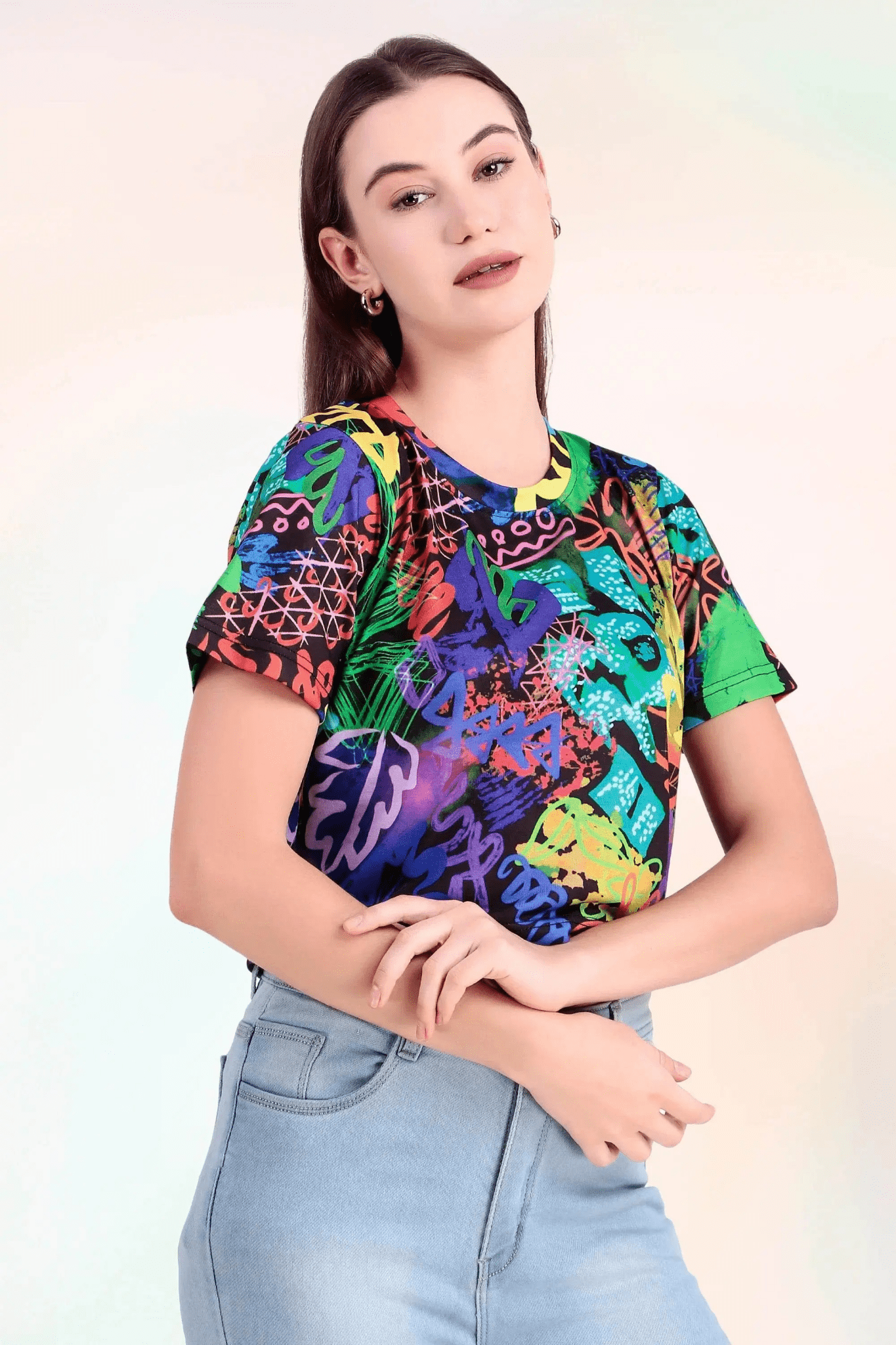Neon Graffiti Fusion Crop Top - Print it upCROP TOP