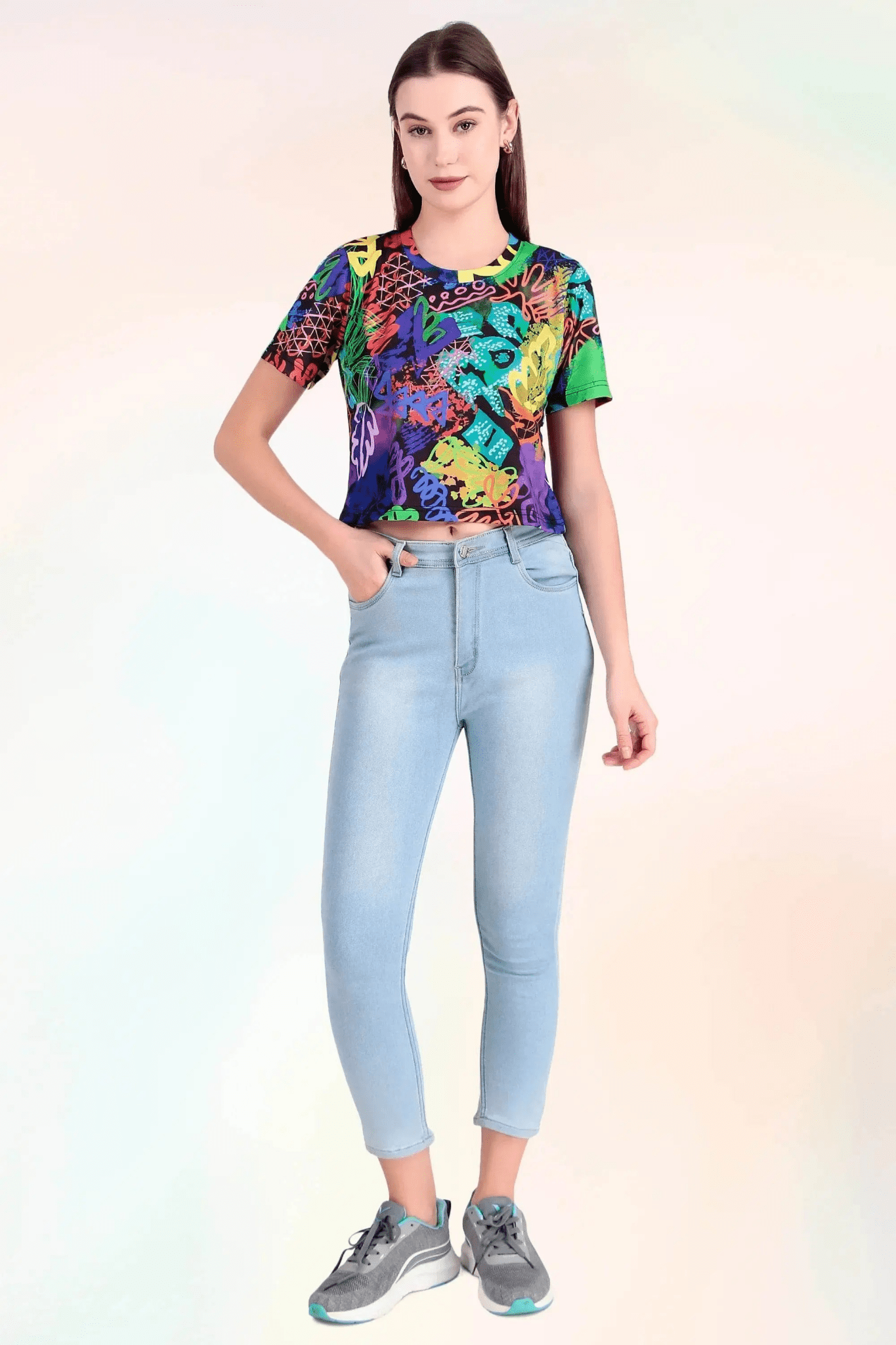 Neon Graffiti Fusion Crop Top - Print it upCROP TOP