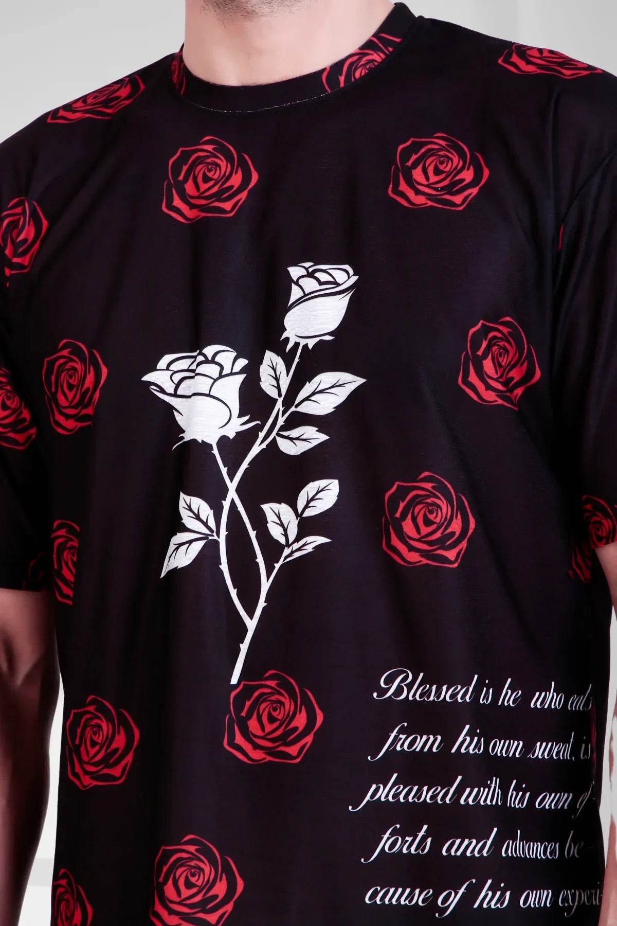 Noir Rose Oversized Tee - Print it upprinted oversized