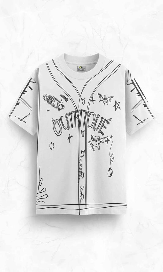 Outfitque Doodle Vibe Oversized Tee – Sketch Edition - Print it upPrinted Tshirt