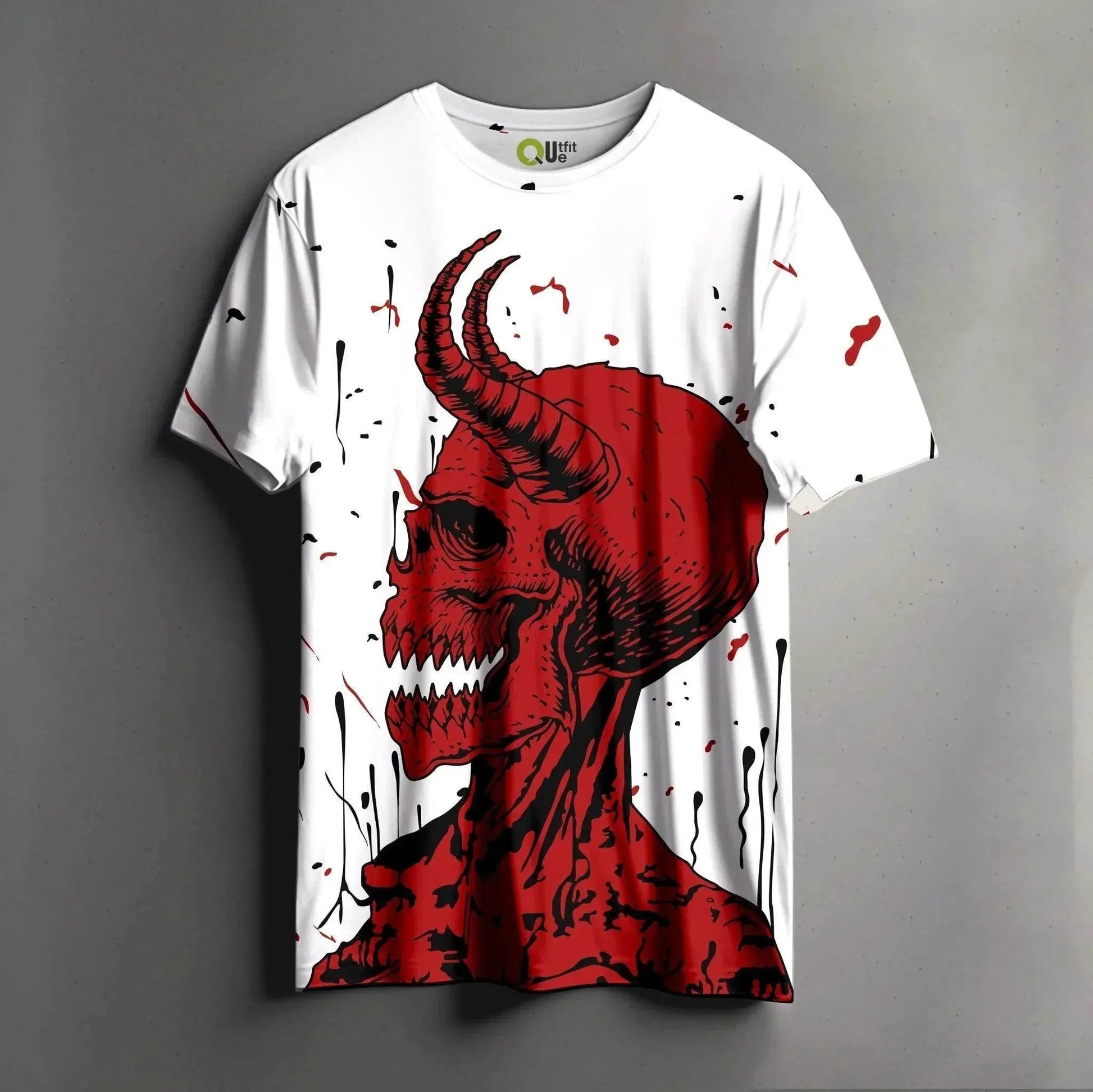 Red Demon Skull Fusion Tee - Print it upregular tshirt