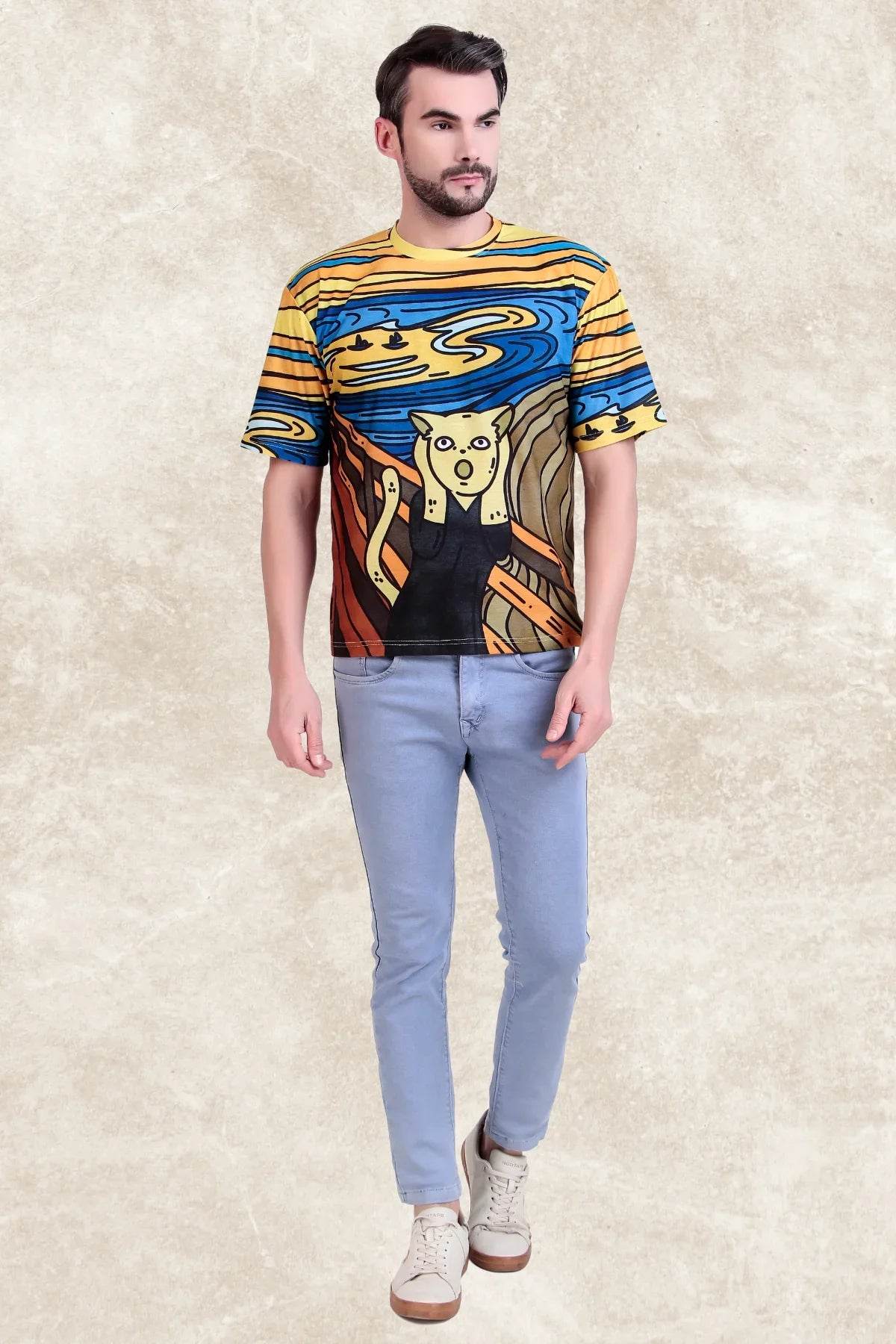 SCREAMING CAT OVERSIZED TSHIRT - Print it upprinted oversized