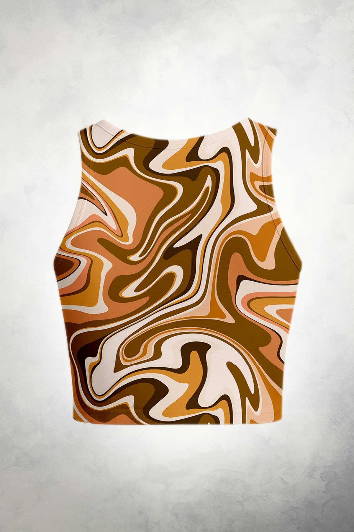 Retro Swirl Mocha Crop Tank